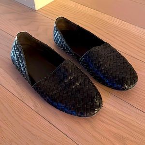 Vince Leather Woven Flats